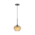 1 Pack ceiling lamp glass iron pendant lighting amber black hanging fixture