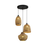 3 Light kitchen light black light fixtures rattan pendant light