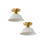 2 Pack flush mount ceiling light ceramic metal ceiling lamp fixture white fixture ceiling light