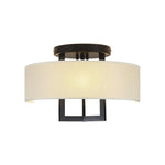 3 light flush light fabric iron shade lamp cream Entryway light