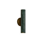 Contemporary cylinder wall sconce stone brass wood, iron light green wall lamp