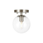 6-inch ceiling light metal glass metal light bulb brushed nickel light fixture