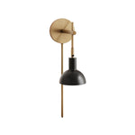 1 light wall lighting metal plug in sconce brass matte black reading nook light