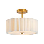 12.5 inch mount flush light fabric metal bedroom light gold Flush Mount light