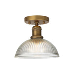 1-Light light bulb glass shade metal base ceiling lamp flush mount gold brass ceiling light