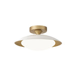 12.6 inch LED modern fixture lamp glass metal ceiling light white gold semi flush mount