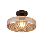 11.8 inch bulb light glass metal dining light fixtures black Amber ceiling light