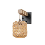 1 pack sconce light metal rattan bedroom light rattan wall mount light