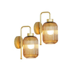 2 Pack bulb lights gold lighting fixtures glass, iron wall sconces