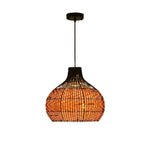 15” Kitchen hanging lights black brown pendant lights rattan dining room light