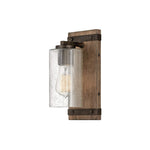 1-light led light alloy steel light fixture brown wall sconce