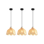 3 Pack chandelier lights bamboo flower dining lights bamboo pendant light