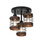 3 light ceiling light alloy steel wood kitchen light  black chandelier light