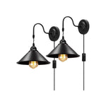 2 Pack wall sconces black light wall bedroom  metal plug in wall sconce