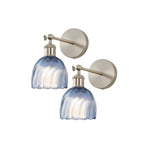 2 pack wall sconce iron glass light fixture grey blue wall lights