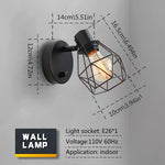 Black Wall Lights Industrial Farmhouse Head Vintage Cage Wall Mount Light Fixture