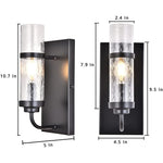 Black sconce lighting seeded glass farmhouse wall sconce
