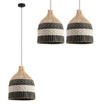 Bohemian kitchen light black white bedroom light rattan pendant light