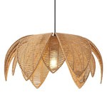 Boho hanging light woven rattan dining lights metal pendant light