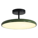 Contemporary mount flush light green hallway light metal ceiling light