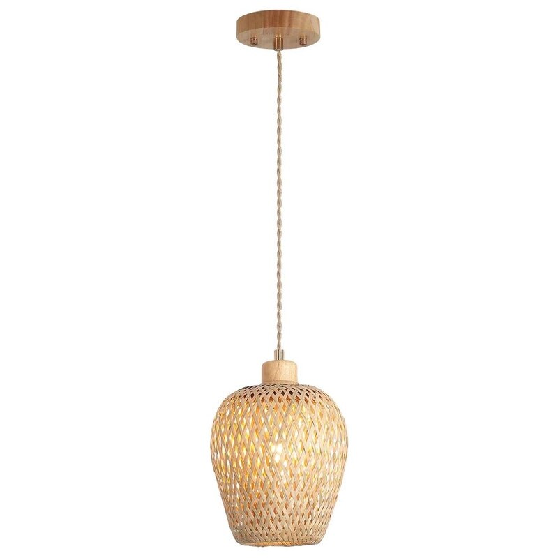 Farmhouse kitchen island lights natural hanging light fixtures bamboo pendant light