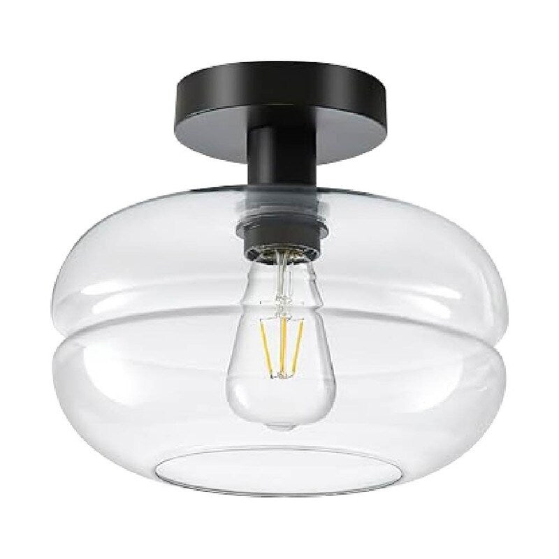 Farmhouse light fixture Black Ceiling Light Aluminum, Glass, Ceramic Fixture light