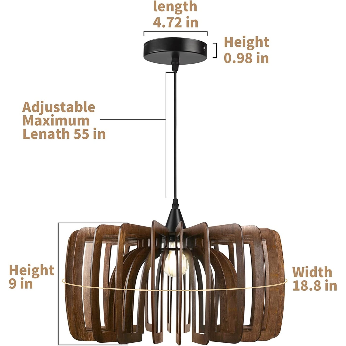Farmhouse pendant light wood hanging light ceiling chandelier industrial ceiling light fixture