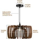 Farmhouse pendant light wood hanging light ceiling chandelier industrial ceiling light fixture