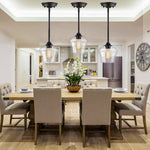 Glass Kitchen Light Fixtures Black Adjustable Hanging Lights for Kitchen