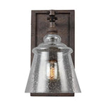 Industrial glass wall sconce light fixture