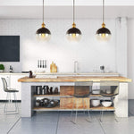 Industrial globe gold pendant light black drop light