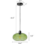 Industrial green glass pendant light kitchen island hanging lighting