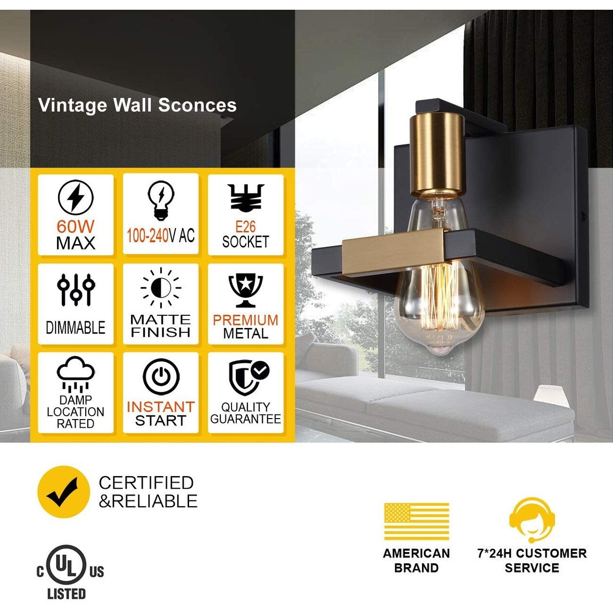 Industrial indoor wall lights black wall lamps for bedrooms