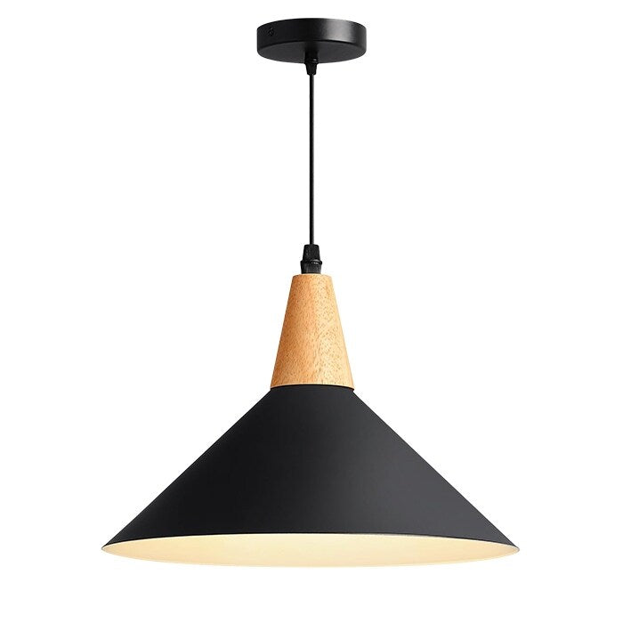 Industrial kitchen island lights black pendant light alloy steel, oak restaurant light
