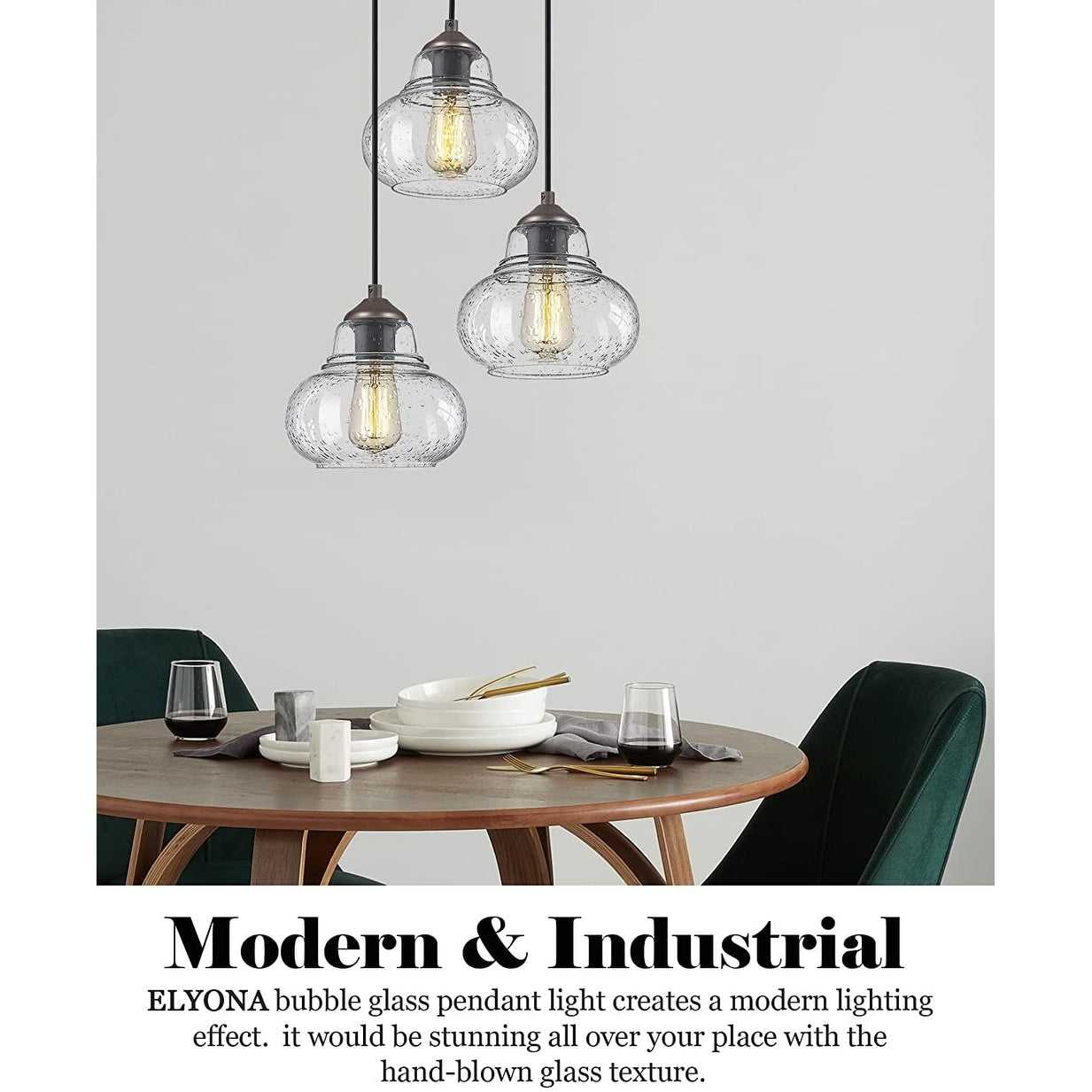 Industrial pendant lights kitchen island farmhouse glass hanging light