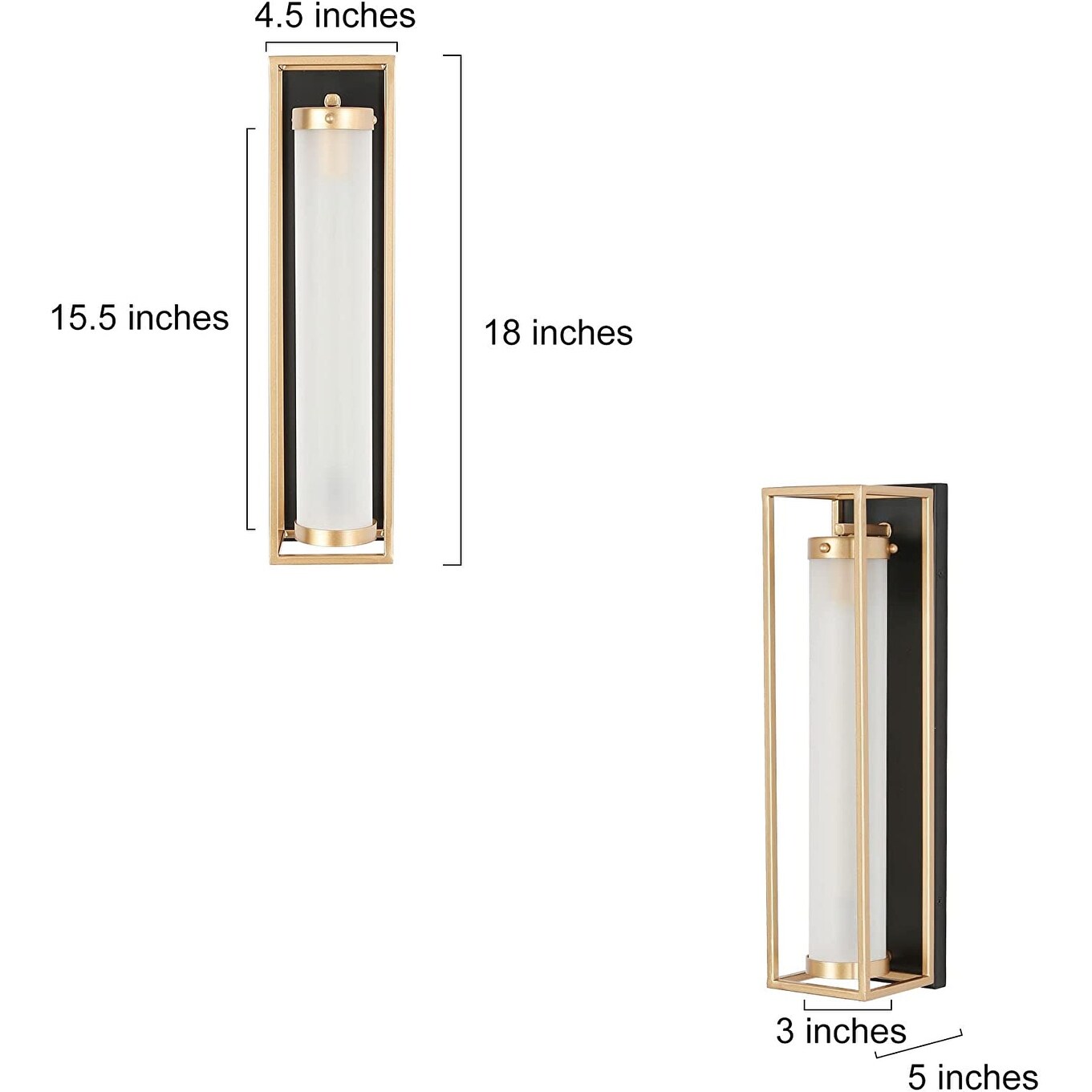 Industrial sconces wall lighting black and gold bathroom light fixtures cylinder wall sconce