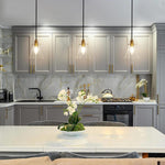 Industrial seeded glass pendant light vintage gold kitchen pendant lamp retro hanging pendant lights