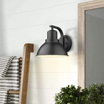 Industrial wall mount lamp light fixture black arm wall sconce