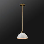 Matte white pendant light island pendant lights fixture with matte brass accents