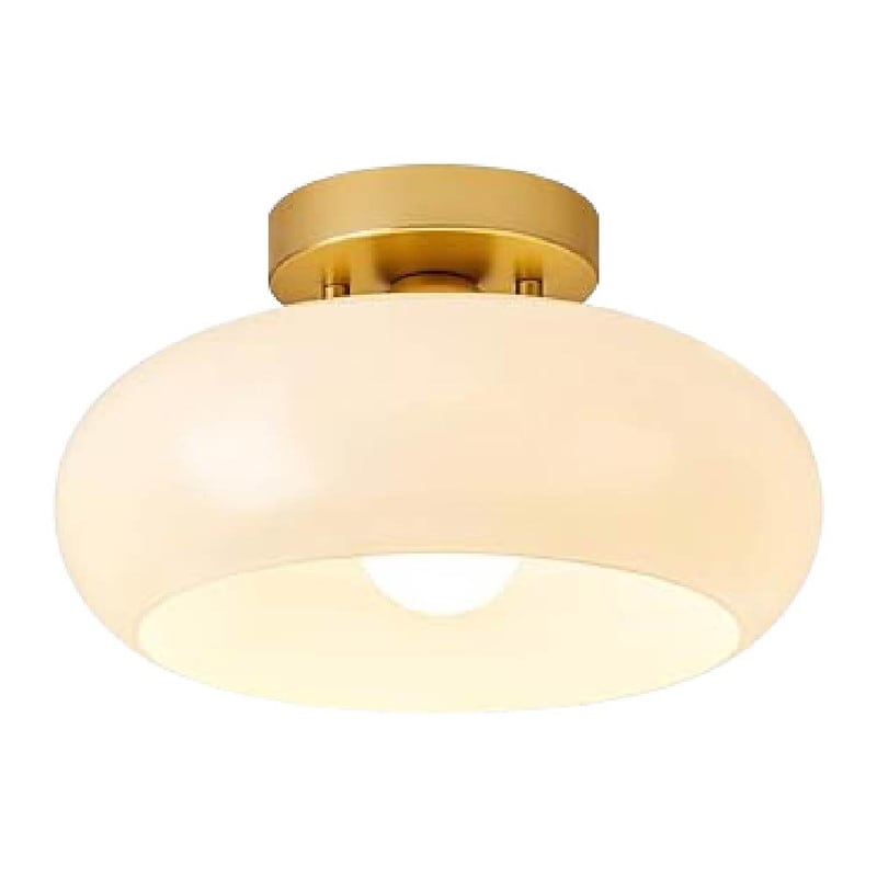Mid-century modern light fixture gold entryway light glass, iron, meta ...