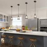 Mini cage island pendant light with rustic silver finish