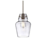 Mini vintage glass pendant light satin nickel hanging pendant lamp