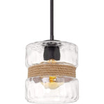 Moder pendant light fixture with hammered glass shade industrial black hanging light