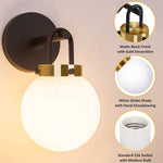 Modern wall sconces set of two black gold wall lighting vanity glass wall sconce light