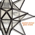 Moravian Star Semi Flush Mount Ceiling Light Seeded Glass Close to Ceiling Lamp