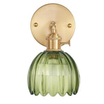 Rechargeable sconce light green wall light brass, glass, iron fixture  light