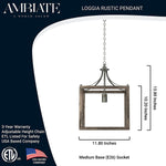 Rust pendant light industrial open cage pendant lamp with wood grain finish