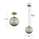 Smoke Gray farmhouse kitchen light fixtures Glass pendant light Single Globe Chandelier