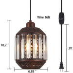 Swag pending light plug in industrial hanging lamps