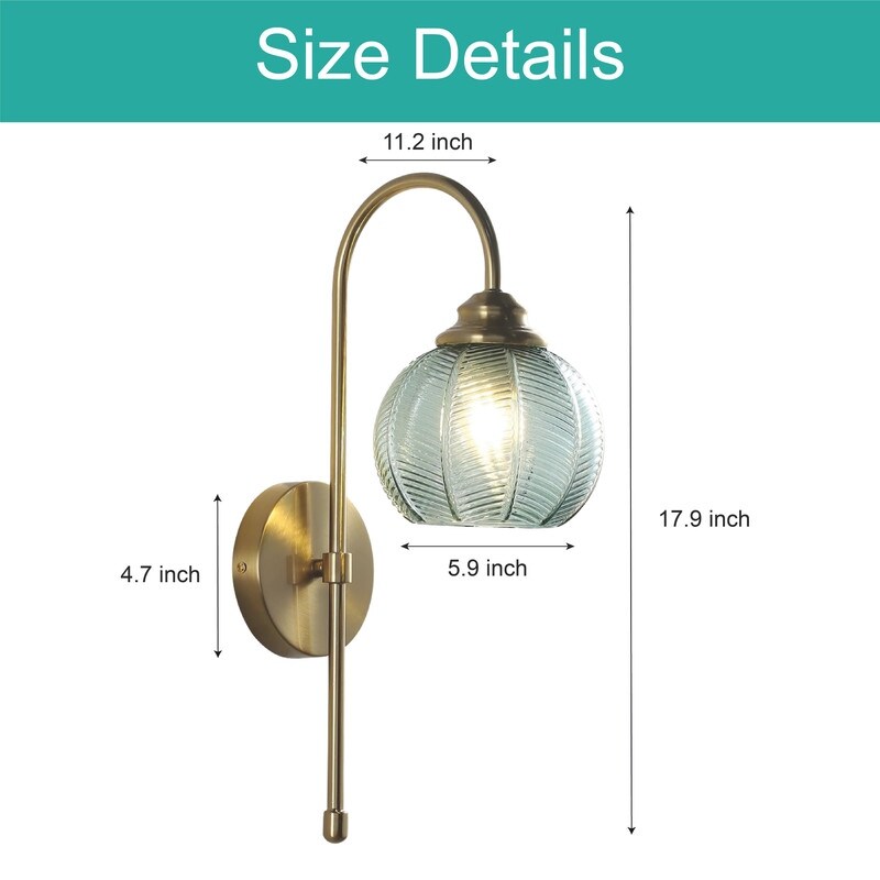 Unique sconce lights  green wall light glass, metal bathroom lights